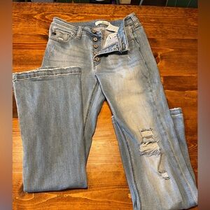 Kancan Flare Leg Distressed jeans